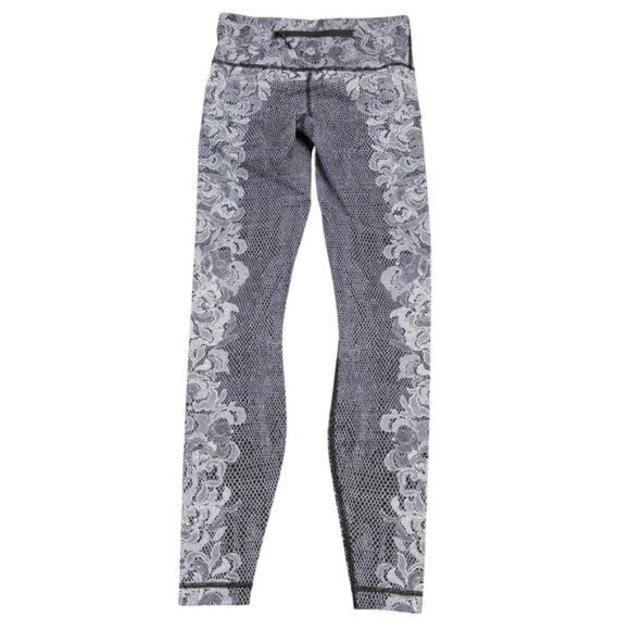Lululemon Speed Wunder Tight In Florence Speed Wunder 50 G White Black Size 4 - Picture 5 of 7